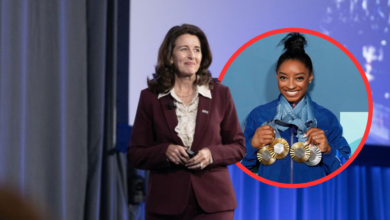 Kathy Warden and Simone Biles