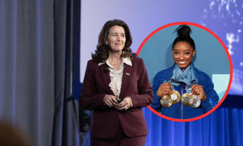 Kathy Warden and Simone Biles