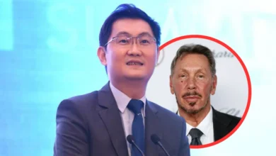 Pony Ma and Larry Ellison