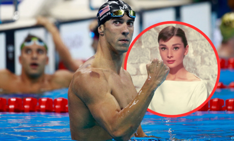 Michael Phelps and Audrey Hepburn